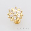 PUSH-FIT ICE FLOWER CZ 316L SURGICAL STEEL LABRET SET